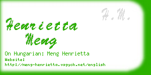 henrietta meng business card